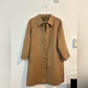 Golden brown cashmere wool blended coat